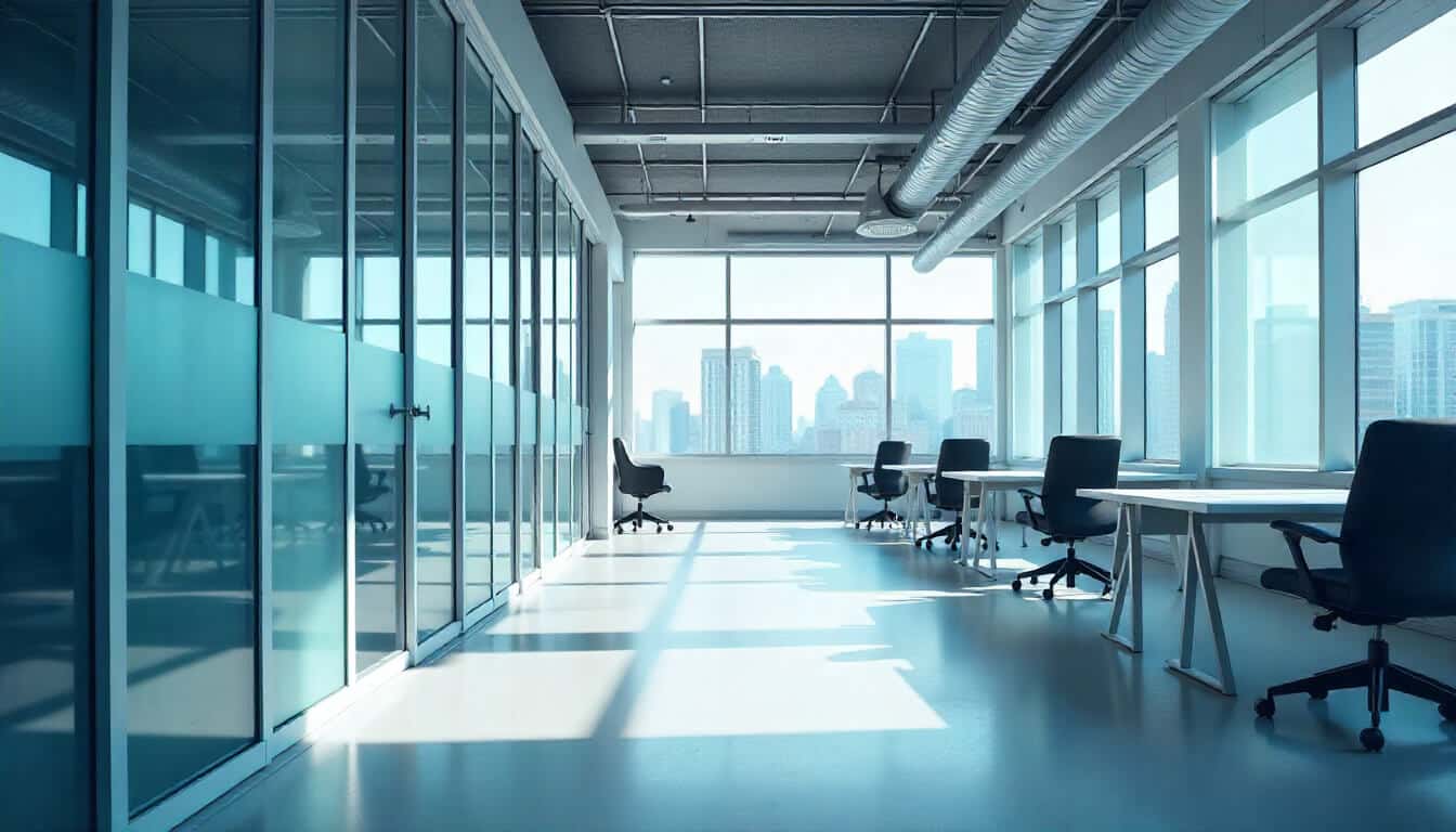 Glass office partitions